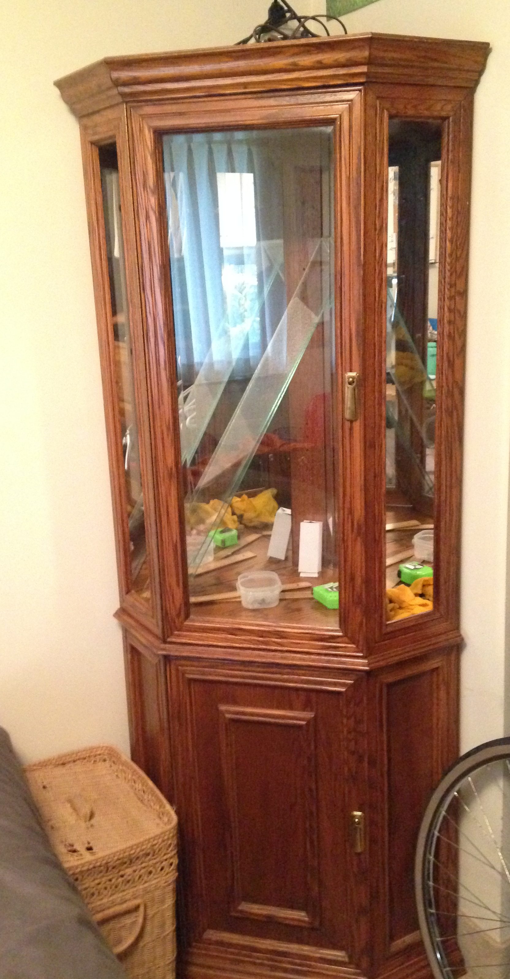 Removed side glass panels Removed side glass panels