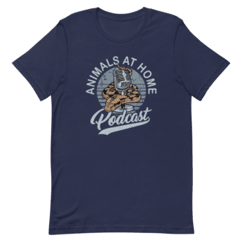Animals at Home Podcast T-Shirt (Navy & Forest Green) - Image 2