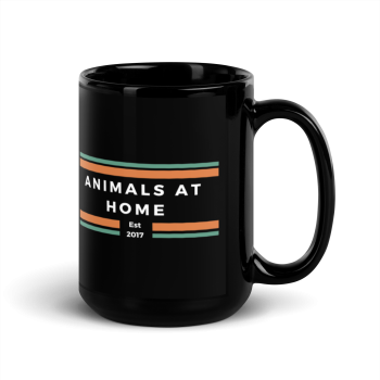 Animals at Home 15 oz. Black Mug